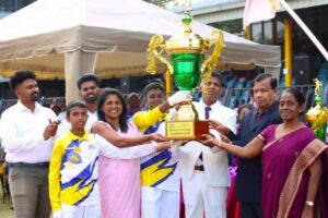 Minasro College wins Peoples Excellency Award and hosts grand sports meet at Sugathadasa national stadium
